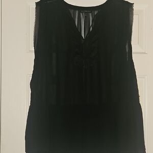 Lane Bryant Black Sheer Peplum Blouse